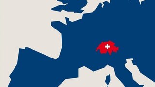 Landkarte von Europa und der besonders gekennzeichneten Schweiz