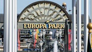 Der Eingang des Europa-Parks in Rust.