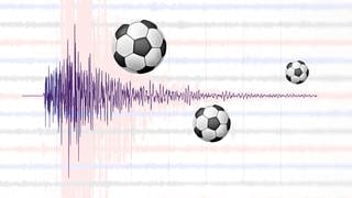 Seismograph und Fussball