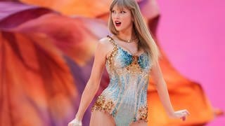 US-Popstar Taylor Swift bei ihrem ersten Londoner Konzert im Wembley-Stadion auf der Eras-Tour.