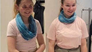Eine Montage zweier Fotos von jungen Mädchen.