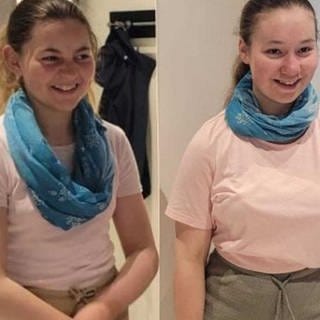 Eine Montage zweier Fotos von jungen Mädchen.