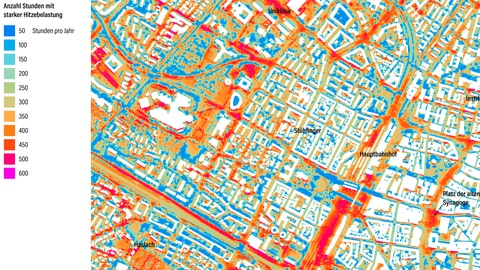 KI berechnet Temperatur von Freiburger Stadtteilen Altstadt und Stühlinger