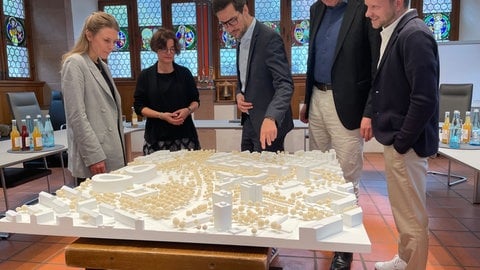 Im Rathaus von Freiburg wurde ein Modell des Neubauprojektes Kleineschholz vorgestellt.