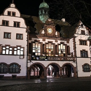 Die Übersichtsaufnahme zeigt das Rathaus. 