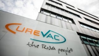 CureVac Schild Logo Gebäude