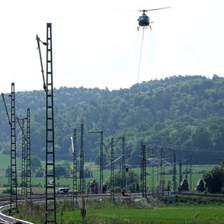 Arbeiten an der Gleisstrecke der Ammertalbahn