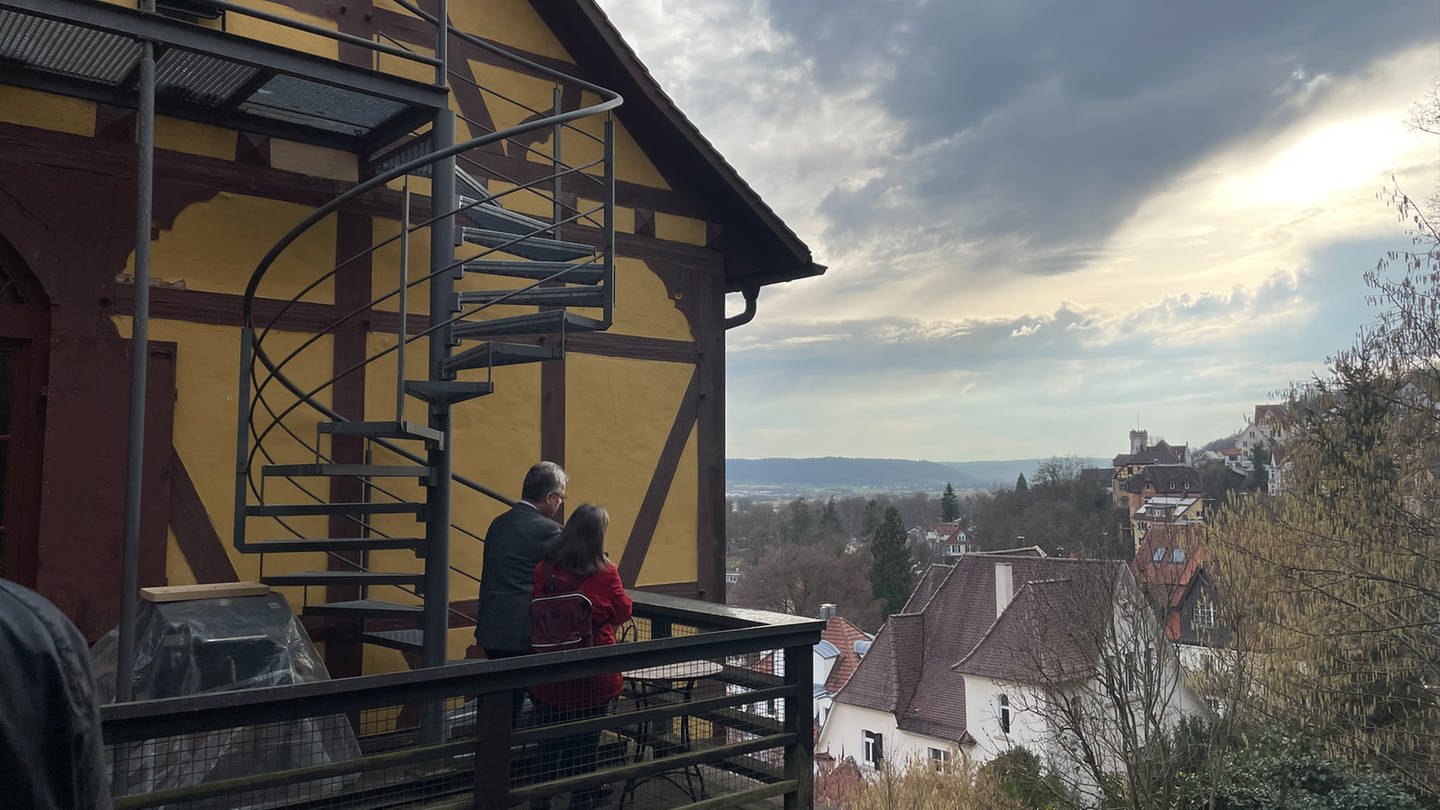 Ein Blick über Tübingen von der Villa Hügel.