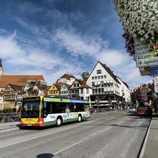 Linienbus auf der Tübinger Neckarbrücke