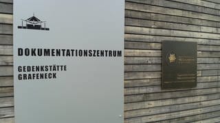 Eingang des Dokumentationszentrum der Gedenkstätte Grafeneck im Kreis Reutlingen