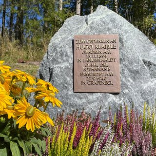 Ein Stein mit Gedenktafel erinnert an Opfer des Nationalsozialismus aus Freudenstadt