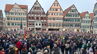 Demonstration gegen Rechtsextremismus in Tübingen