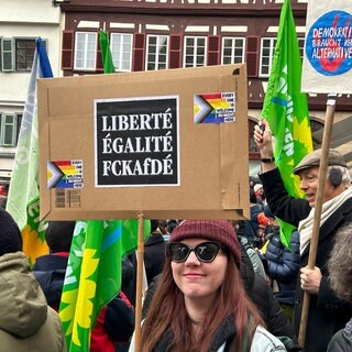 Demonstration gegen Rechtsextremismus in Tübingen