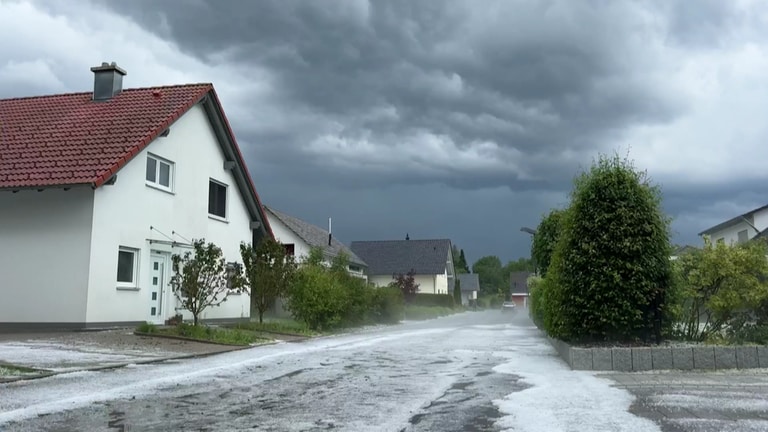 In Münsingen kam es am Samstag zu einem schweren Unwetter mit Hagel 