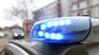 Blaulicht auf dem Dach eines Polizeiautos. Im Hintergund ist unscharf ein Wohngebiet zu erkennen.