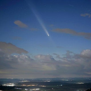 Komet Tsuchinshan-Atlas über der Schwäbischen Alb