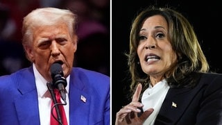 Die Fotokombination zeigt den republikanischen Präsidentschaftskandidaten und ehemaligen Präsidenten Donald Trump und die demokratische Präsidentschaftskandidatin und US-Vizepräsidentin Kamala Harris. 