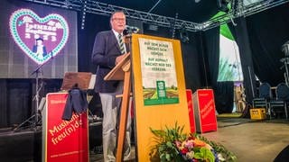 Der baden-württembergische Landwirtschaftsminister Peter Hauk (CDU) hat auf der Bauernkundgebung in Bopfingen eine Rede gehalten.