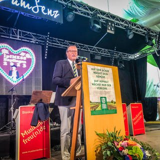 Der baden-württembergische Landwirtschaftsminister Peter Hauk (CDU) hat auf der Bauernkundgebung in Bopfingen eine Rede gehalten.