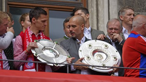 Zweimal wurde Thomas Wörle mit den Frauen des FC Bayern Meister - und feierte gemeinsam mit den Herren und deren Startrainer Pep Guardiola auf dem Münchener Marienplatz.
