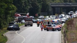 Verkehrsunfall auf A 659 bei Viernheim mit zwei Fahrzeugen