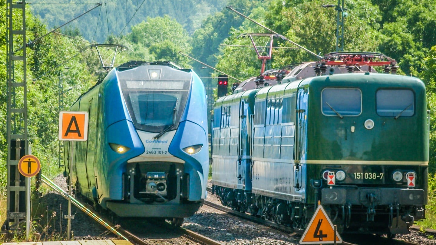 Auf der Riesbahn zwischen Aalen und Nördlingen fehlen Ausweichmöglichkeiten, wie am Bahnhof in Lauchheim.