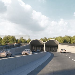 So soll die B10 in Ulm nach dem Umbau des Blaubeurer Rings und dem Neubau der Wallstraßenbrücke aussehen.