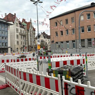 Strassensperrung wegen Baustelle in der Münchnerstraße in Ulm