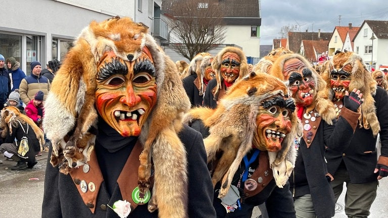 Zum Fasnets-Umzug in Dischingen sind rund 15.000 Besucherinnen und Besucher erwartet worden