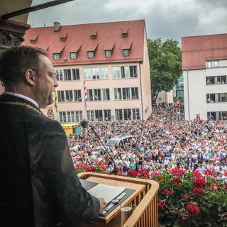Oberbürgermeister Martin Ansbacher bei seiner ersten Schwörrede in Ulm