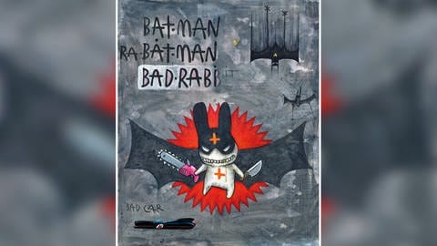 Aus Batman wurde "BadRabbit" - der süße aber bitterböse, weiße Hase. 