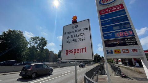 Die B10 in Ulm wird am Wochende für eine Baustelle komplett gesperrt. Hier werden unter anderem Strom- und Fernwärmeleitungen verlegt. 