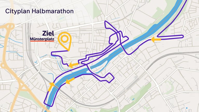 21,089 Kilometer verläuft die Strecke des Halbmarathons durch Ulm und Neu-Ulm. 