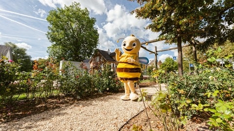 Das Maskottchen Remsi bei der Landesgartenschau 2019.