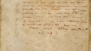 Flache Schrift auf vergilbtem Papier: Das Schriftstück Melanchthons fand sich versteckt in einem Buchdeckel. Es wurde zufällig im Nördlinger Stadtarchiv entdeckt.