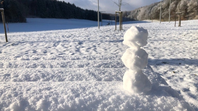 Der erste Schnee dieser Saison ist auf der Albhochfläche liegengeblieben. (20.11.) Und er hat schon gereicht, um daraus eine Figur zu bauen. Ganz für einen Schneemann hat es an dieser Stelle der A8 Richtung Ulm aber nicht gereicht: Karottennase und Knöpfe waren dort wahrscheinlich nicht verfügbar.