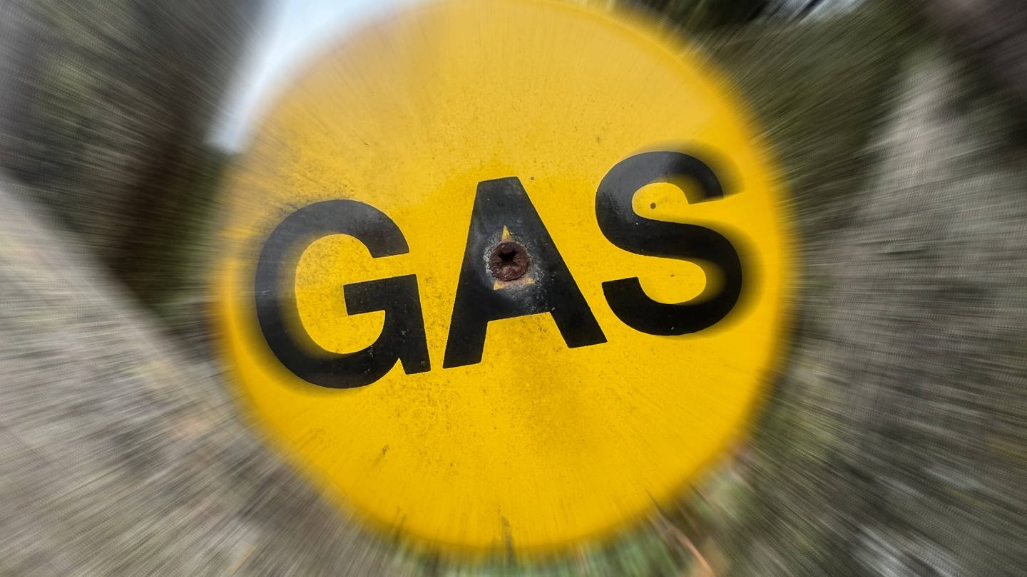 Hiweisschild GAS für Gaslieferung (Symbolbild)
