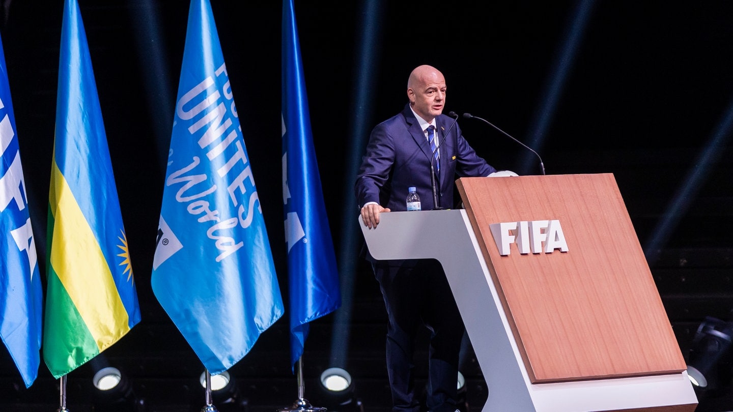 Gianni Infantino, Präsident des Weltfußballverbandes FIFA, spricht auf dem 73. FIFA-Kongress