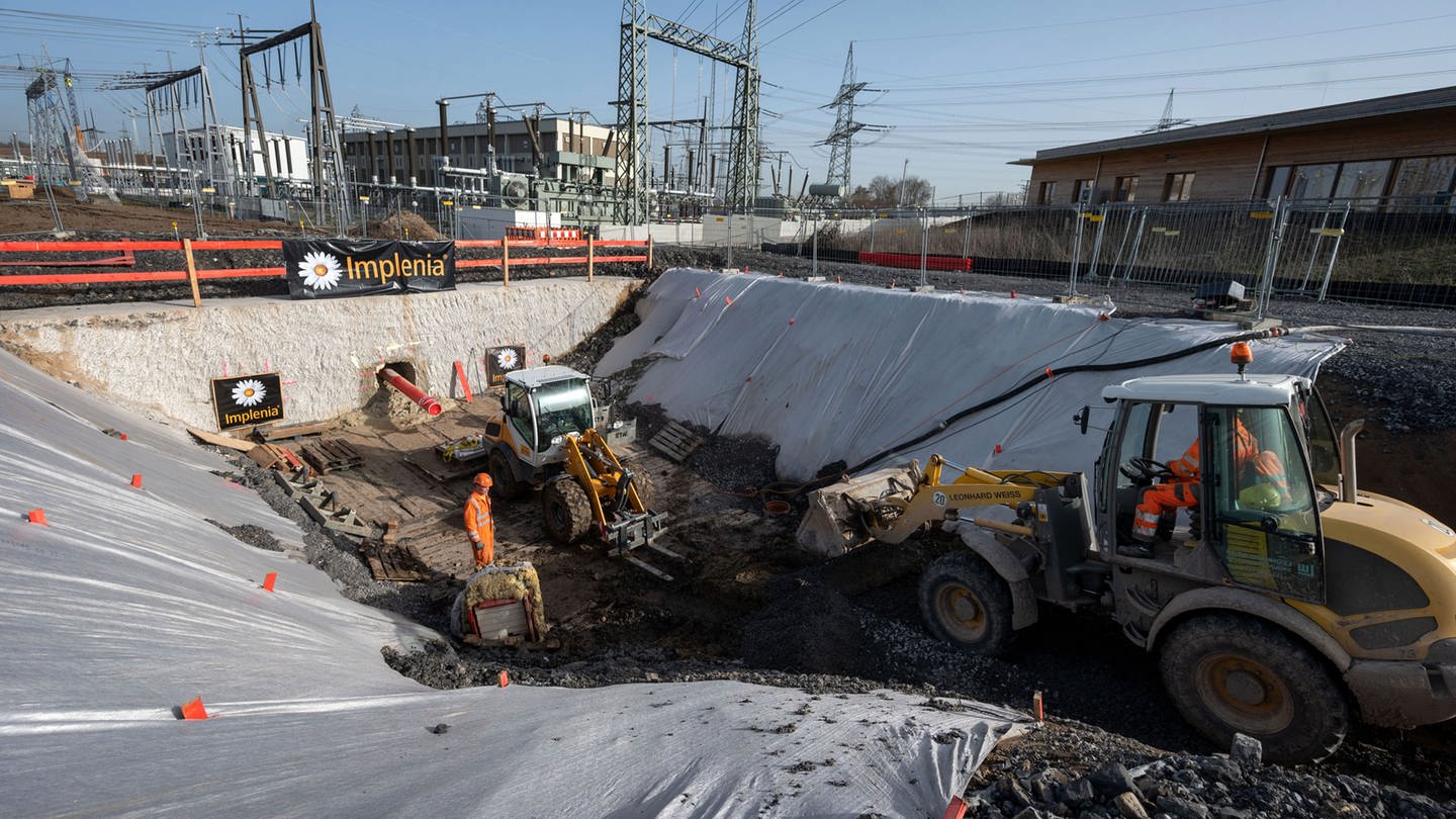 Baustelle der Stromautobahn Südlink