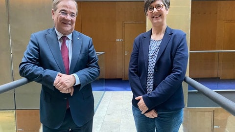 Armin Laschet, CDU-Bundestagsabgeordneter und Eva Ellermann, ARD-Hauptstadtkorrespondentin