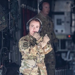 Soldatin der US-Air Force auf der Air Base Ramstein