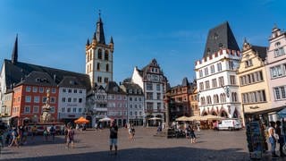 Häuser am Hauptmarkt in der Innenstadt von Trier.