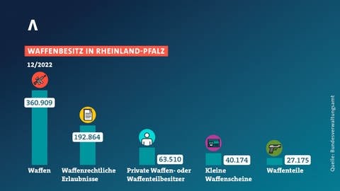 Waffenbesitz in Rheinland-Pfalz im Dezember 2022