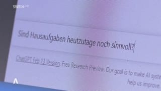 'Brauchen wir heutzutage überhaupt noch Hausaufgaben' Steht da auf einer Eingabemaske