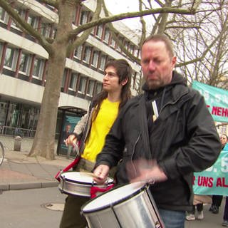 Trommler beim Verdi-Streik in Mainz