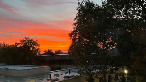 Sonnenaufgang beim SWR in Mainz