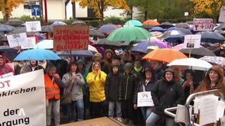 Streikende für den Erhalt der Klinik Altenkirchen