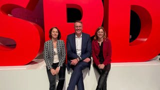Die SPD-Politiker Katarina Barley, Alexander Schweitzer und Sabine Bätzing-Lichtenthäler