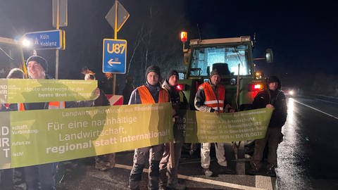 Landwirte demonstrieren gegen die Bundsregierung in Rheinhessen.