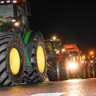 Traktoren bei einem Protest 